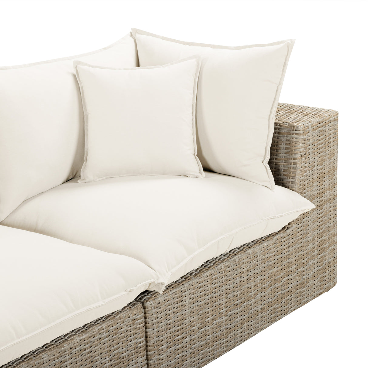 Cali 120" Performance Fabric & Wicker Outdoor Sofa by TOV Furniture at Eve Furniture