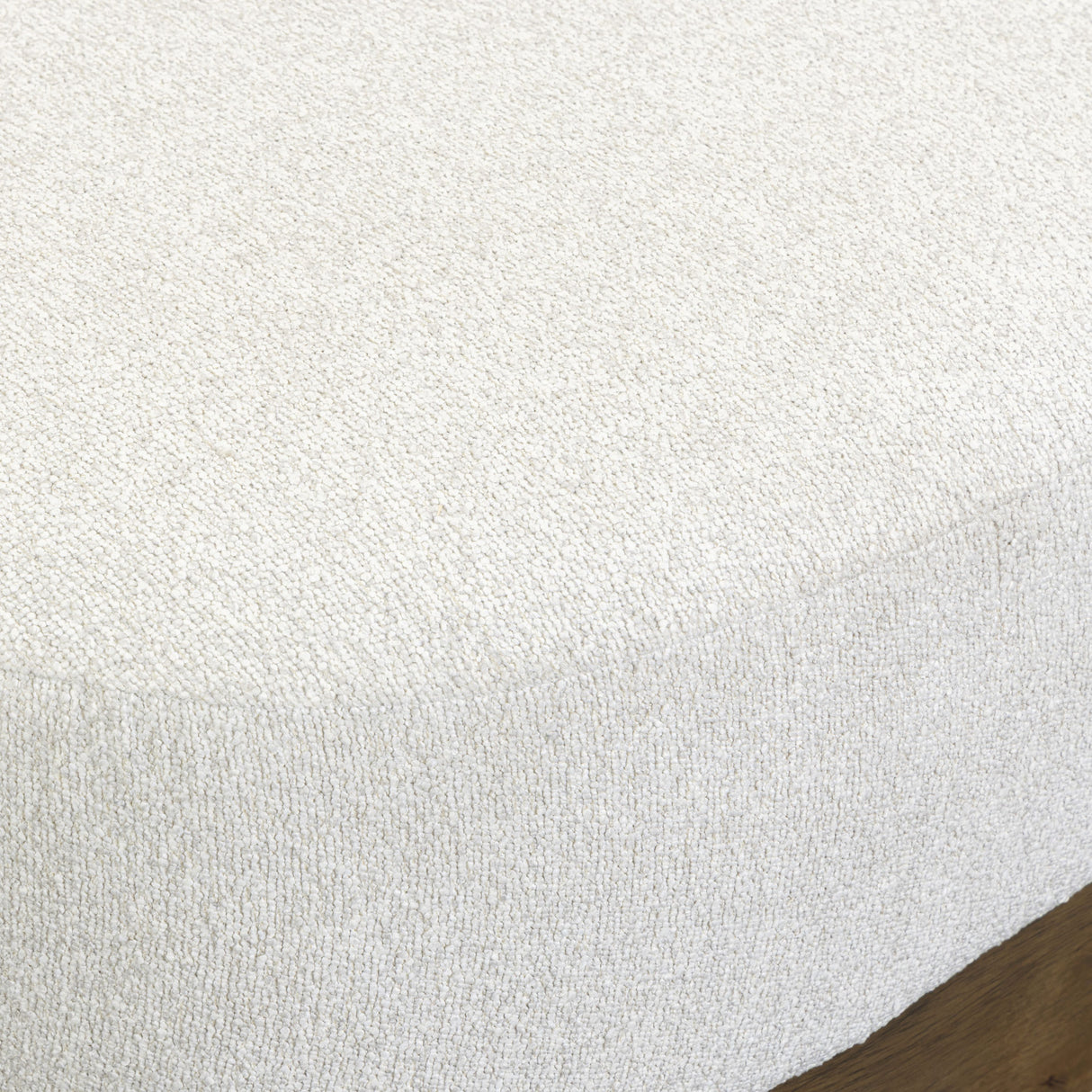Domina Sugar Off-White Boucle Ottoman by TOV Furniture at Eve Furniture
