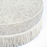 Tassy Tasseled Round Ottoman