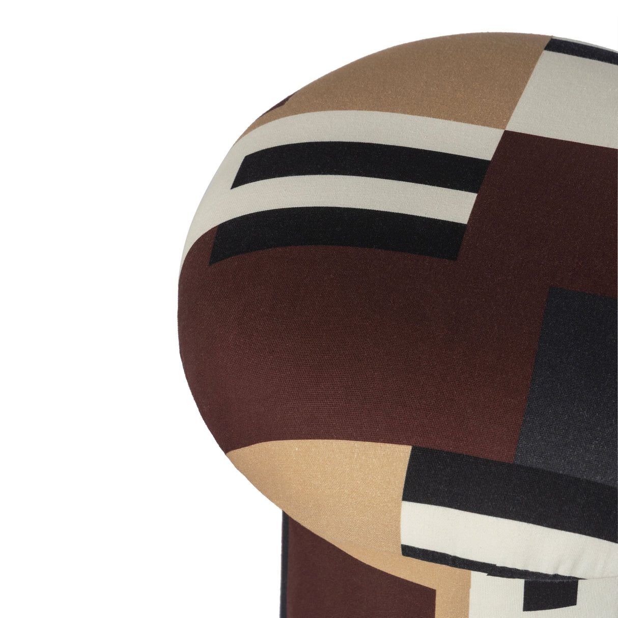 Lucy Mud Brown Abstract Print Mushroom Accent Stool by TOV Furniture at Eve Furniture