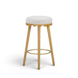 Oodle Cream Performance Vegan Mohair Natural Bar Stool by TOV Furniture at Eve Furniture