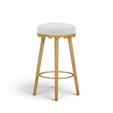 Oodle Cream Performance Vegan Mohair Natural Bar Stool by TOV Furniture at Eve Furniture
