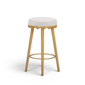 Oodle Cream Performance Vegan Mohair Natural Bar Stool by TOV Furniture at Eve Furniture
