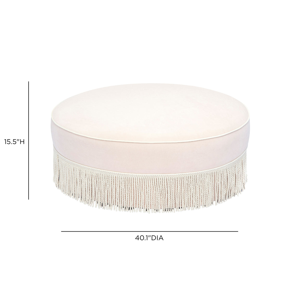 Tassy Tasseled Round Ottoman