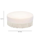 Tassy Tasseled Round Ottoman