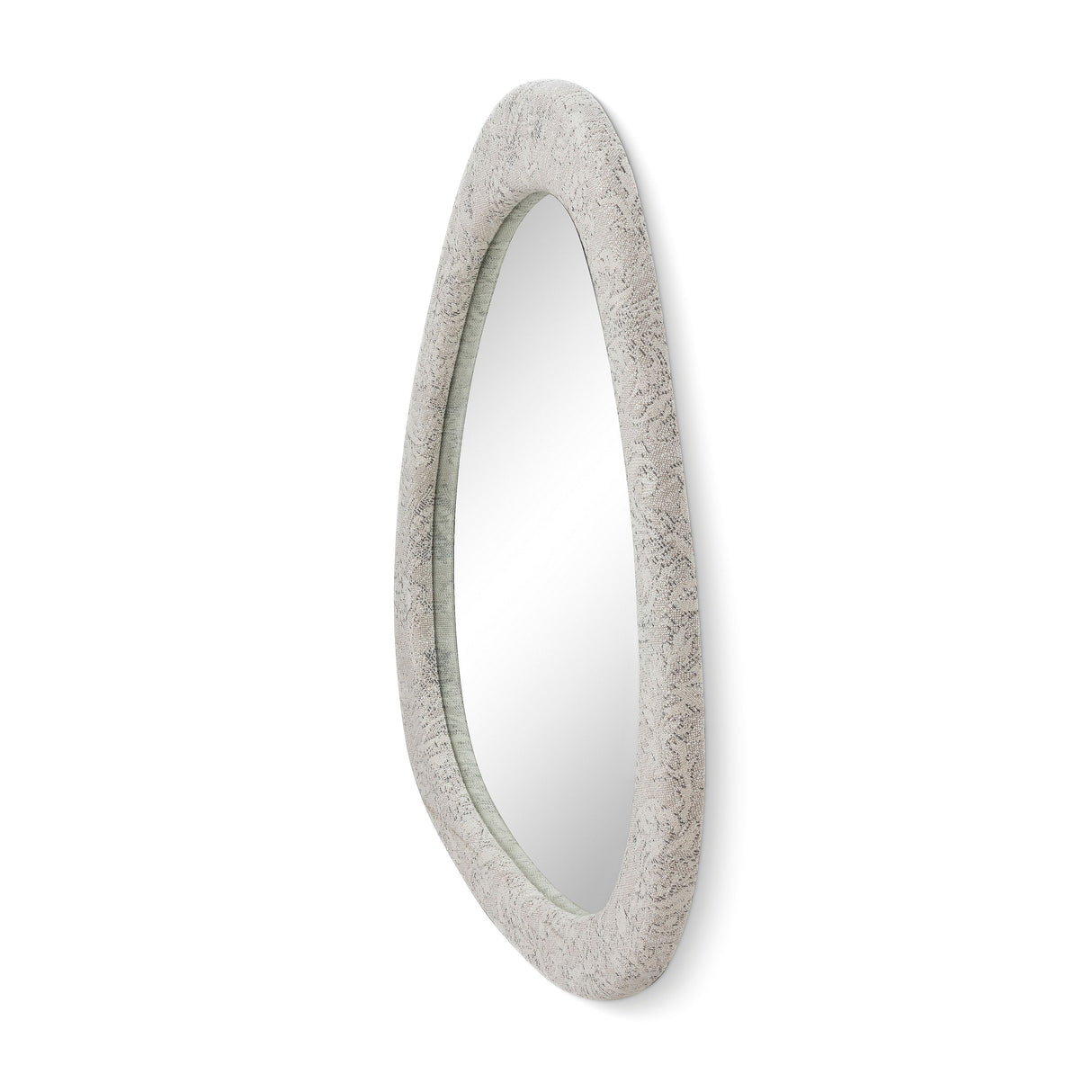 Klaryss 32"X25" Neutral Floral Jacquard Wall Mirror