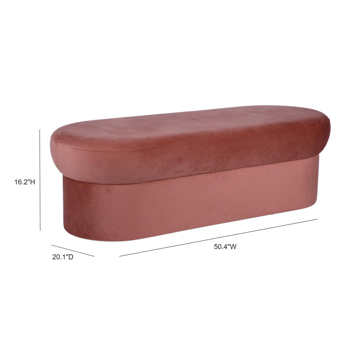 Andrea Performance Velvet Storage Bench (31"-50")
