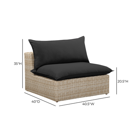 Cali Performance Fabric & Wicker Outdoor Armless Chair by TOV Furniture at Eve Furniture