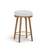 Oodle Cream Performance Vegan Mohair Light Walnut Counter Stool by TOV Furniture at Eve Furniture