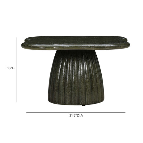 Addison 32" Green Concrete Indoor/Outdoor Coffee Table by TOV Furniture at Eve Furniture