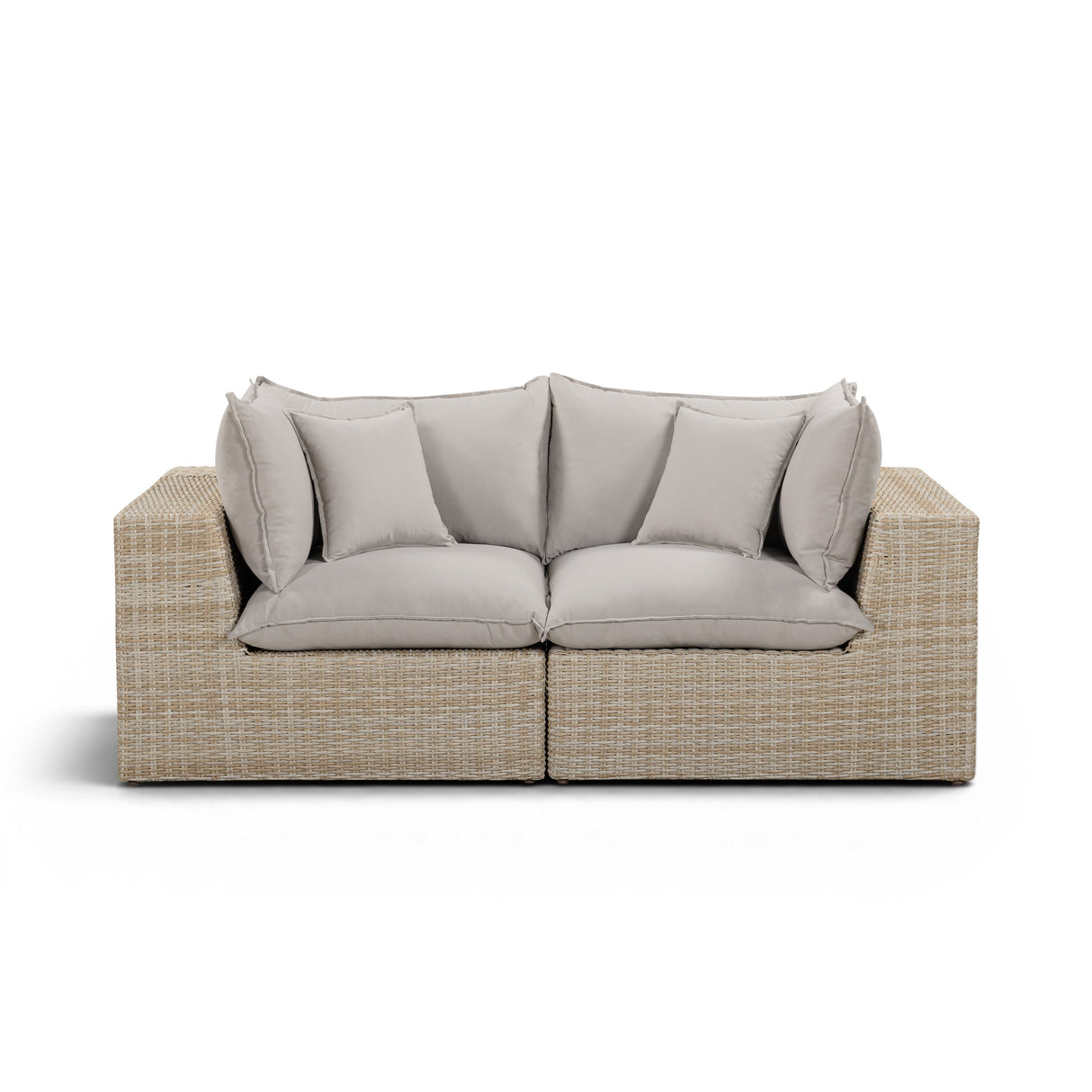 Cali 80" Performance Fabric & Wicker Outdoor Loveseat by TOV Furniture at Eve Furniture