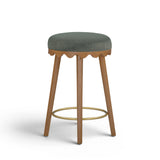 Oodle Green Performance Vegan Mohair Light Walnut Counter Stool by TOV Furniture at Eve Furniture