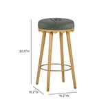 Oodle Green Performance Vegan Mohair Natural Bar Stool by TOV Furniture at Eve Furniture