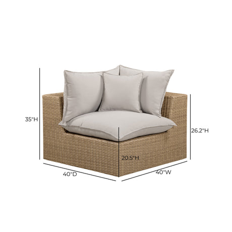 Cali Performance Fabric & Wicker Outdoor Corner Chair by TOV Furniture at Eve Furniture