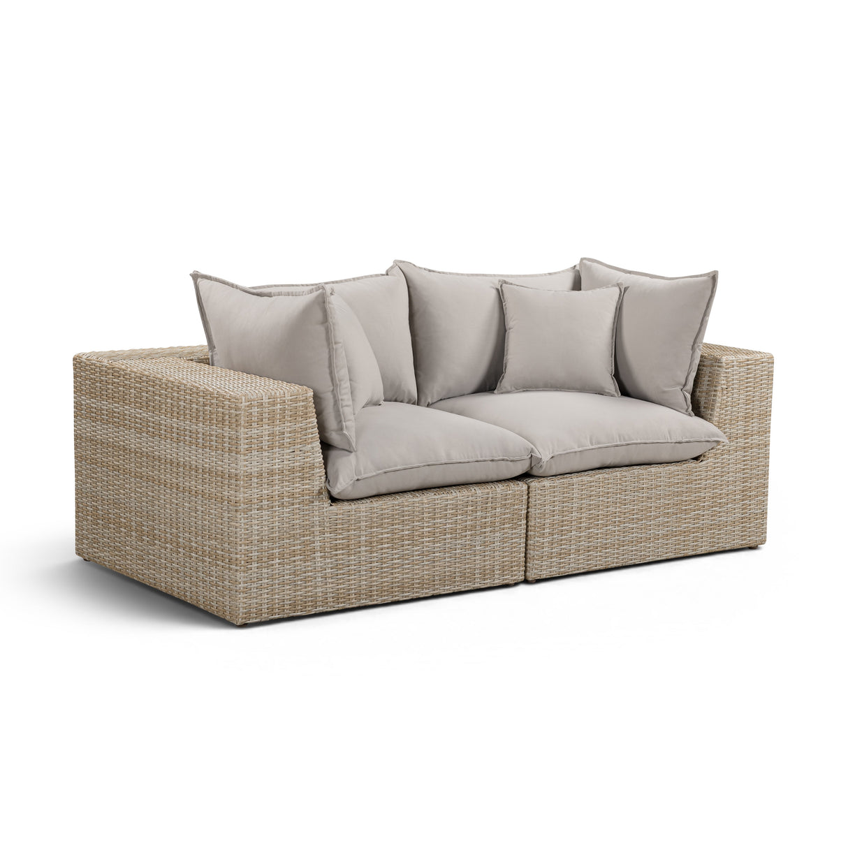Cali 80" Performance Fabric & Wicker Outdoor Loveseat by TOV Furniture at Eve Furniture