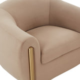 Lina Cafe Au Lait Performance Velvet Accent Chair by TOV Furniture at Eve Furniture