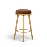 Oodle Bronze Performance Vegan Mohair Natural Bar Stool by TOV Furniture at Eve Furniture