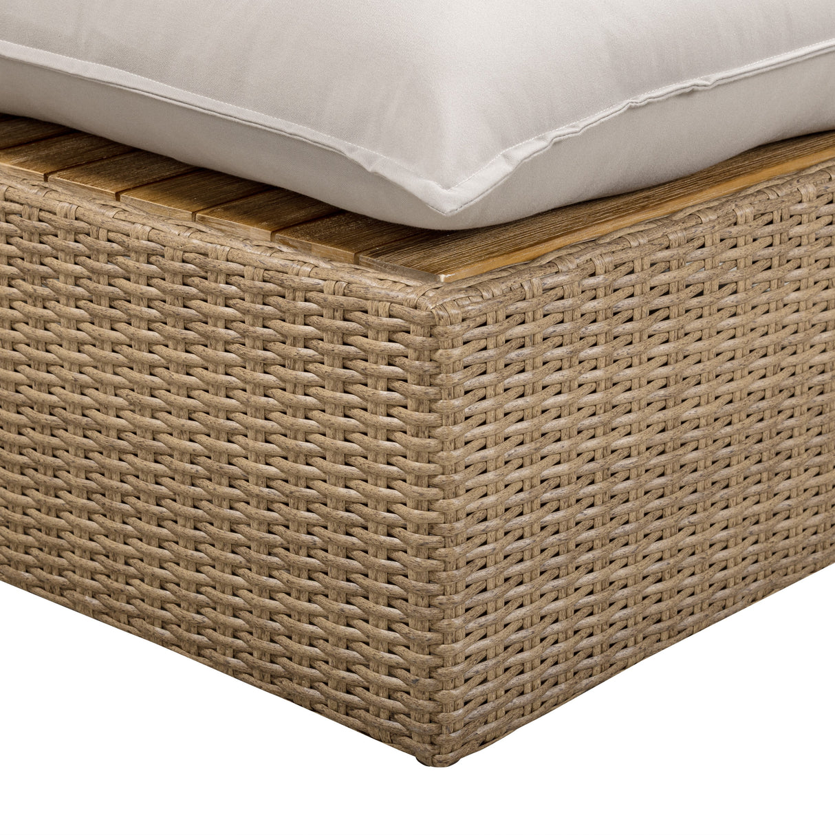 Cali Performance Fabric & Wicker Outdoor Ottoman by TOV Furniture at Eve Furniture