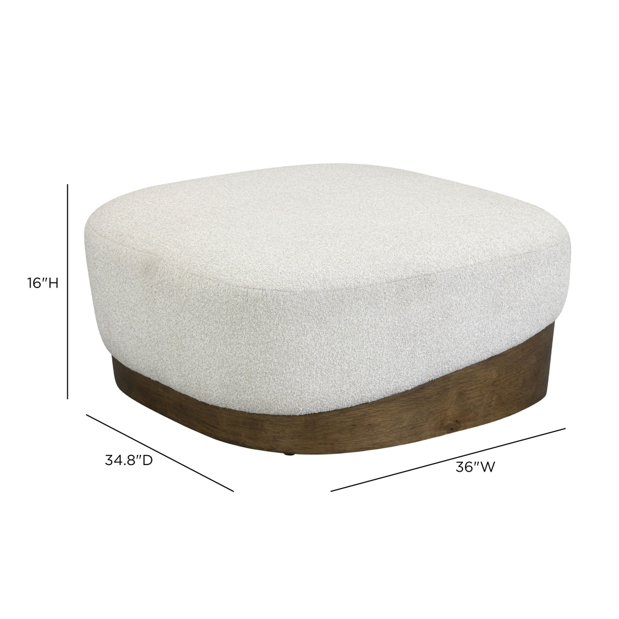 Domina Sugar Off-White Boucle Ottoman by TOV Furniture at Eve Furniture