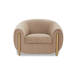 Lina Cafe Au Lait Performance Velvet Accent Chair by TOV Furniture at Eve Furniture