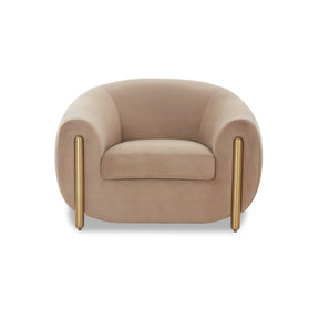Lina Cafe Au Lait Performance Velvet Accent Chair by TOV Furniture at Eve Furniture
