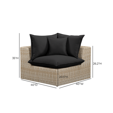 Cali Performance Fabric & Wicker Outdoor Corner Chair by TOV Furniture at Eve Furniture