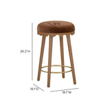 Oodle Bronze Performance Vegan Mohair Light Walnut Counter Stool by TOV Furniture at Eve Furniture