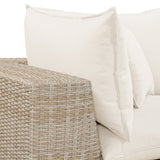 Cali 120" Performance Fabric & Wicker Outdoor Sofa by TOV Furniture at Eve Furniture