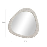 Klaryss 32"X25" Neutral Floral Jacquard Wall Mirror