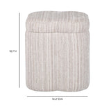 Lilou Cream Striped Jacquard Storage Accent Stool by TOV Furniture at Eve Furniture