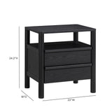 Tyra 22" Black Ash Nightstand