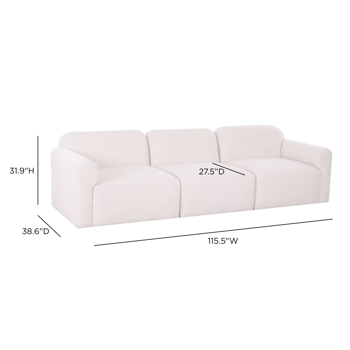 Gorge 116" Modular Sofa by TOV Furniture at Eve Furniture