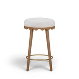 Oodle Cream Performance Vegan Mohair Light Walnut Counter Stool by TOV Furniture at Eve Furniture