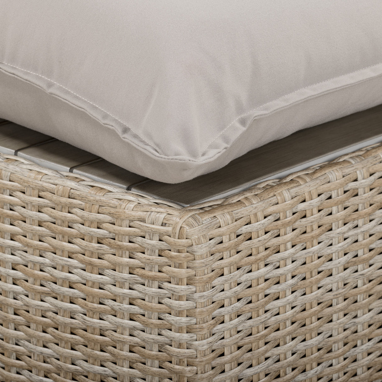 Cali Performance Fabric & Wicker Outdoor Ottoman by TOV Furniture at Eve Furniture