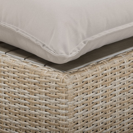 Cali Performance Fabric & Wicker Outdoor Ottoman by TOV Furniture at Eve Furniture