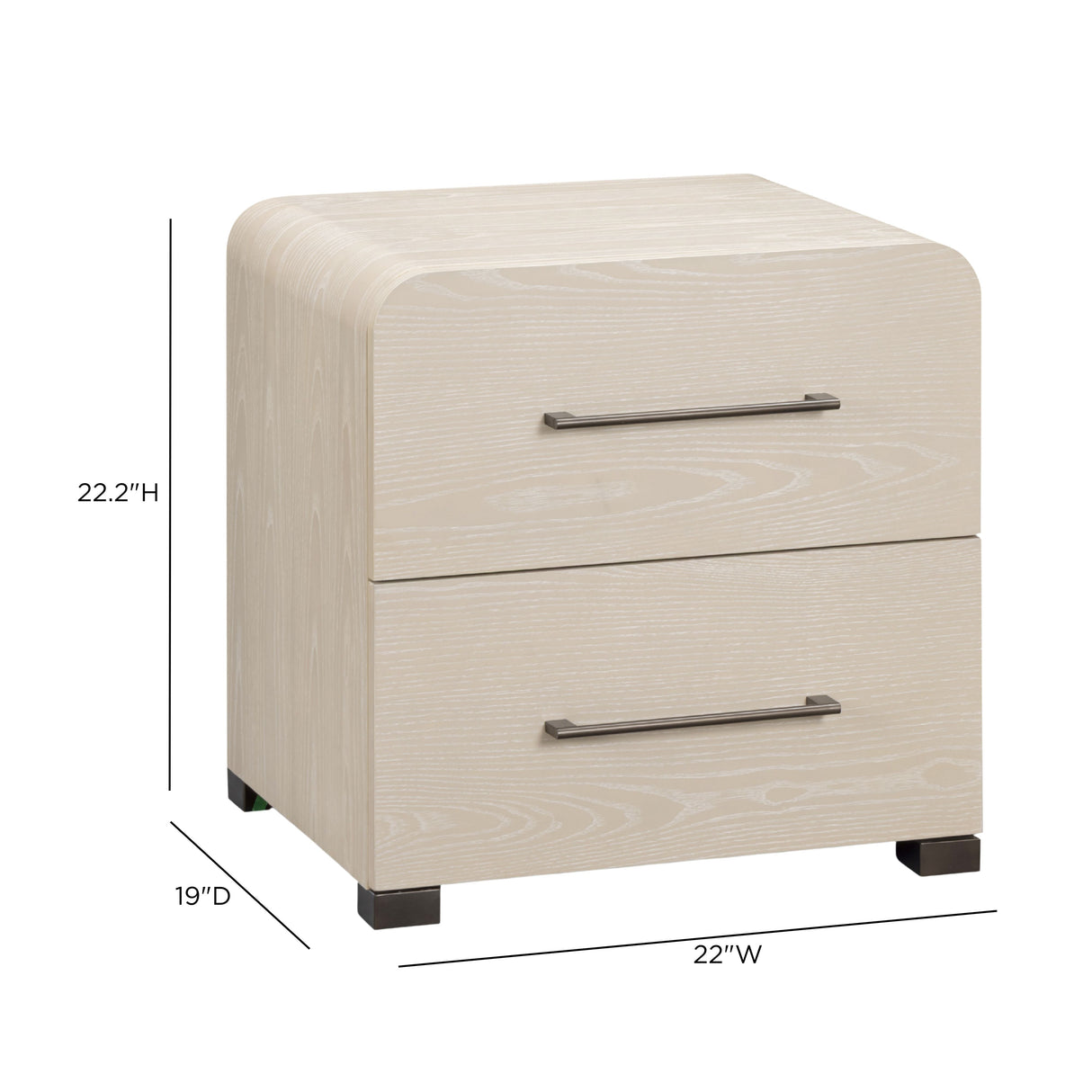 Marissa 22" Ash 2-Drawer Nightstand by TOV Furniture at Eve Furniture