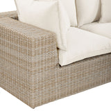 Cali 120" Performance Fabric & Wicker Outdoor Sofa by TOV Furniture at Eve Furniture