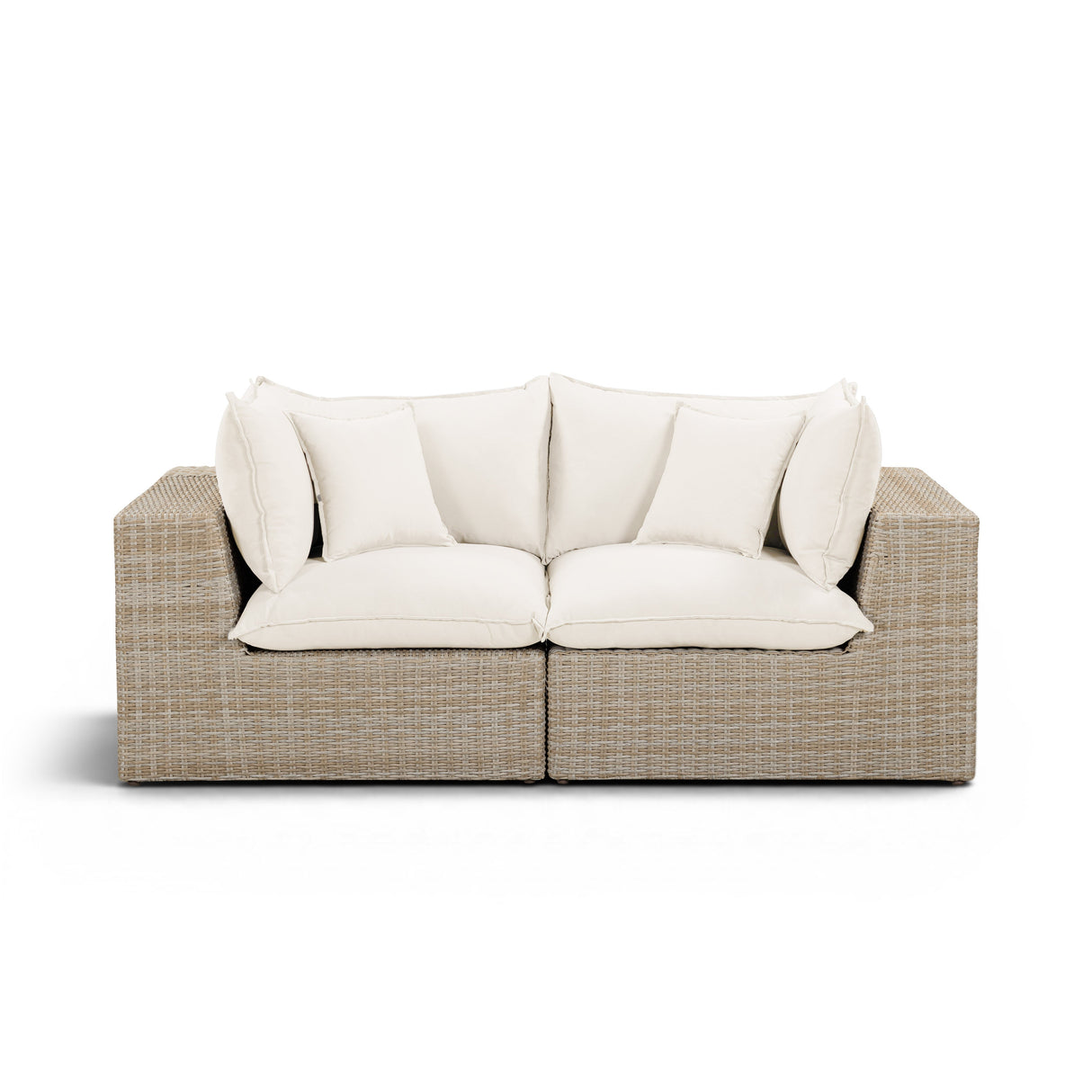 Cali 80" Performance Fabric & Wicker Outdoor Loveseat by TOV Furniture at Eve Furniture