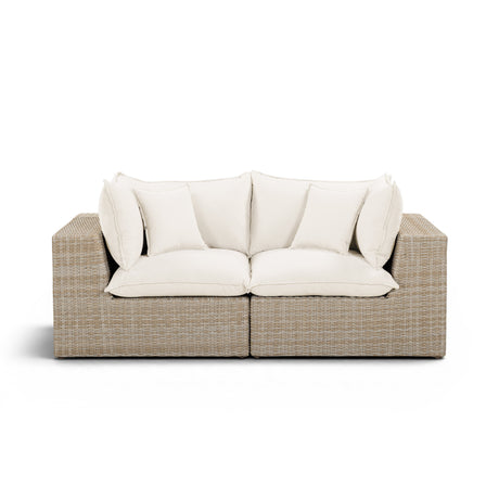 Cali 80" Performance Fabric & Wicker Outdoor Loveseat by TOV Furniture at Eve Furniture