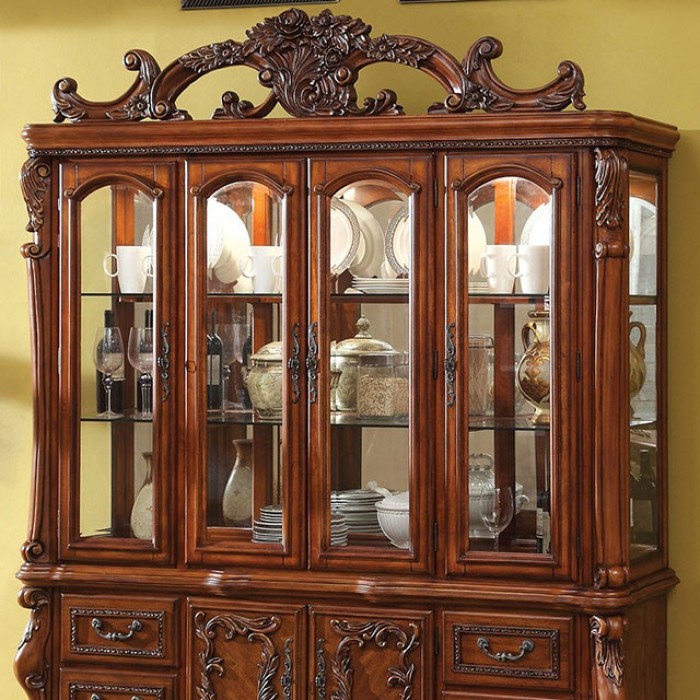 Medieve Antique Oak Hutch & Buffet by Furniture of America at Eve Furniture