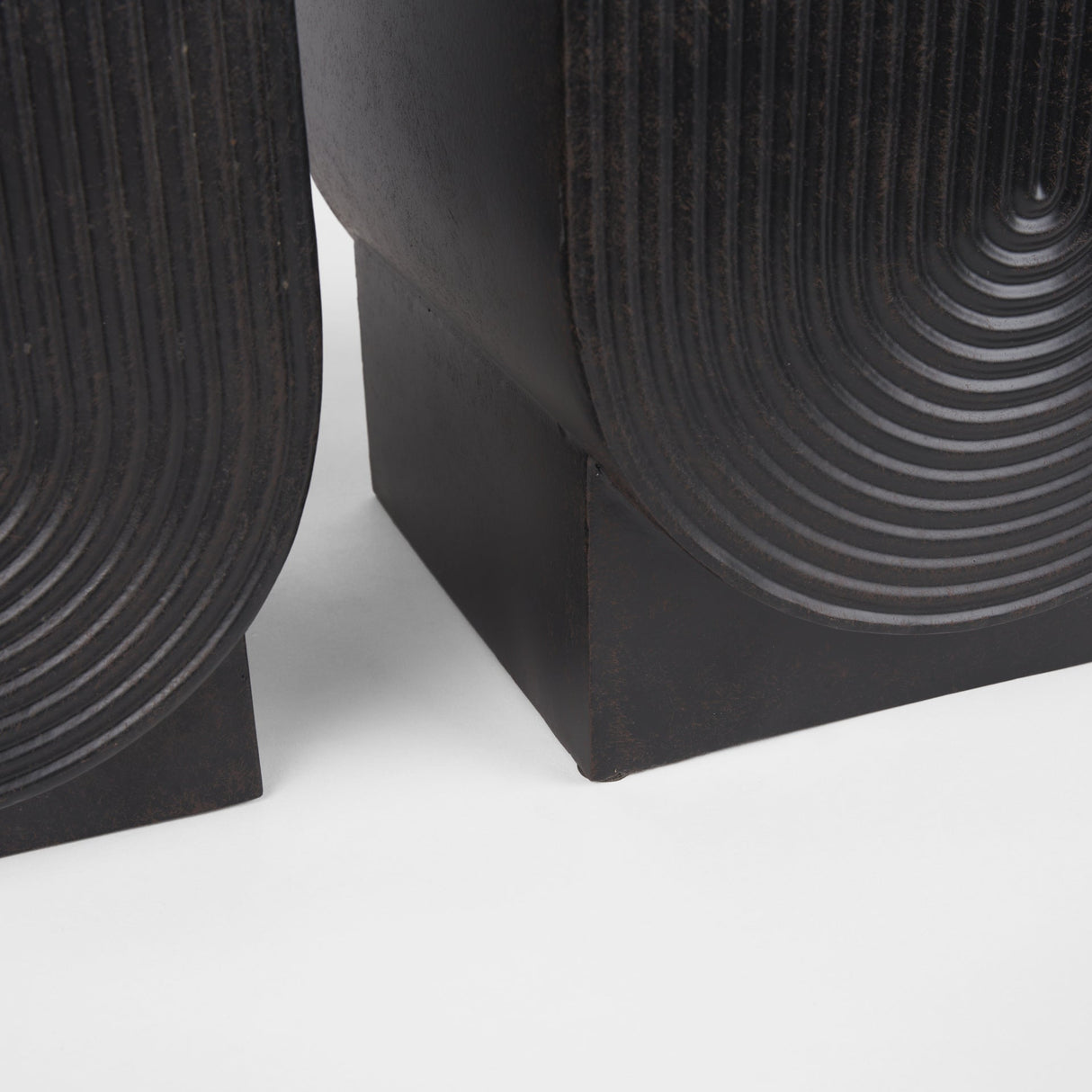 Medina Antiqued Black Metal Planters (Set of 2) by Mercana at Eve Furniture