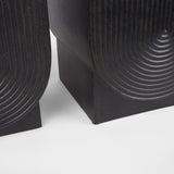 Medina Antiqued Black Metal Planters (Set of 2) by Mercana at Eve Furniture