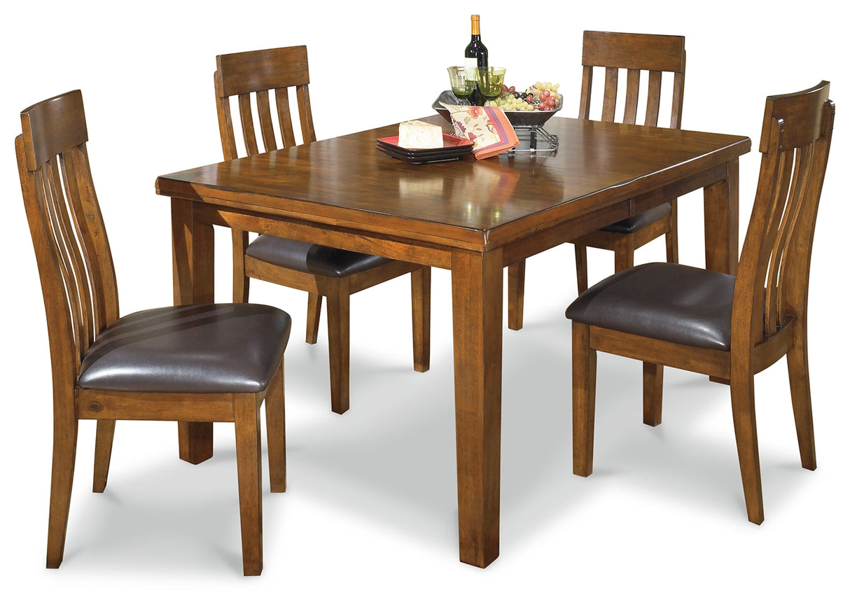 Ralene Medium Brown Dining Table with 4 Chairs