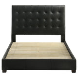 Medley Black Genuine Leather Eastern King Platform Bed by Coaster at Eve Furniture