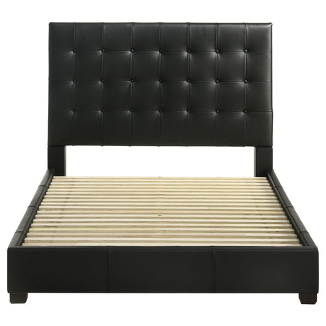 Medley Black Genuine Leather Eastern King Platform Bed by Coaster at Eve Furniture