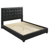 Medley Black Genuine Leather Queen Panel Platform Bed by Coaster at Eve Furniture