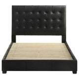 Medley Black Genuine Leather Queen Panel Platform Bed by Coaster at Eve Furniture