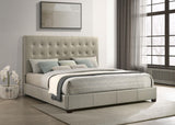 Medley Tan Genuine Leather Eastern King Platform Bed by Coaster at Eve Furniture
