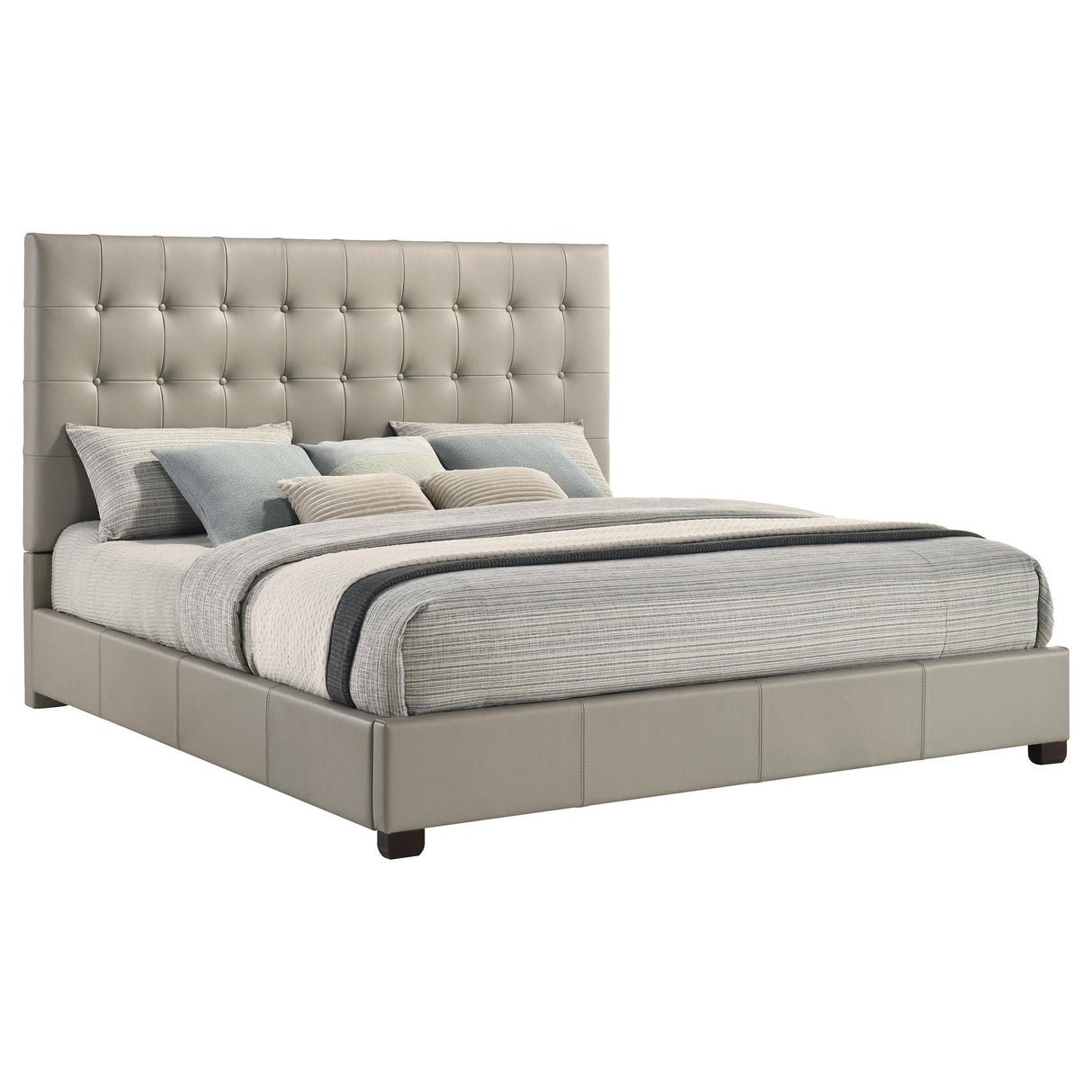 Medley Tan Genuine Leather Eastern King Platform Bed by Coaster at Eve Furniture