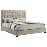 Medley Tan Genuine Leather Eastern King Platform Bed by Coaster at Eve Furniture